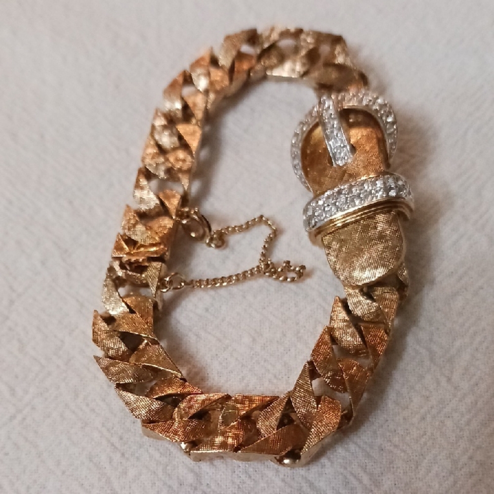 Panetta Gold Bracelet with Rhinestone Accents